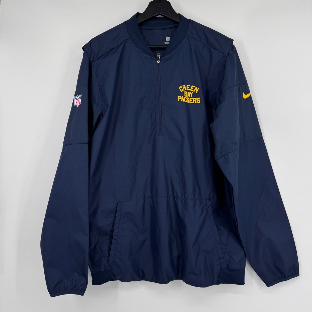 Nike Green Bay Packers Medium NFL Acme Storm Fit Pullover Jacket Navy Blue